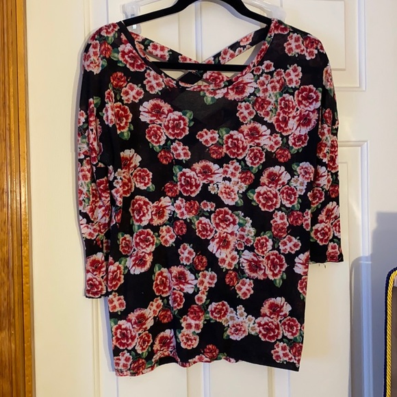 Half Sleeve Floral Tee - Picture 1 of 5